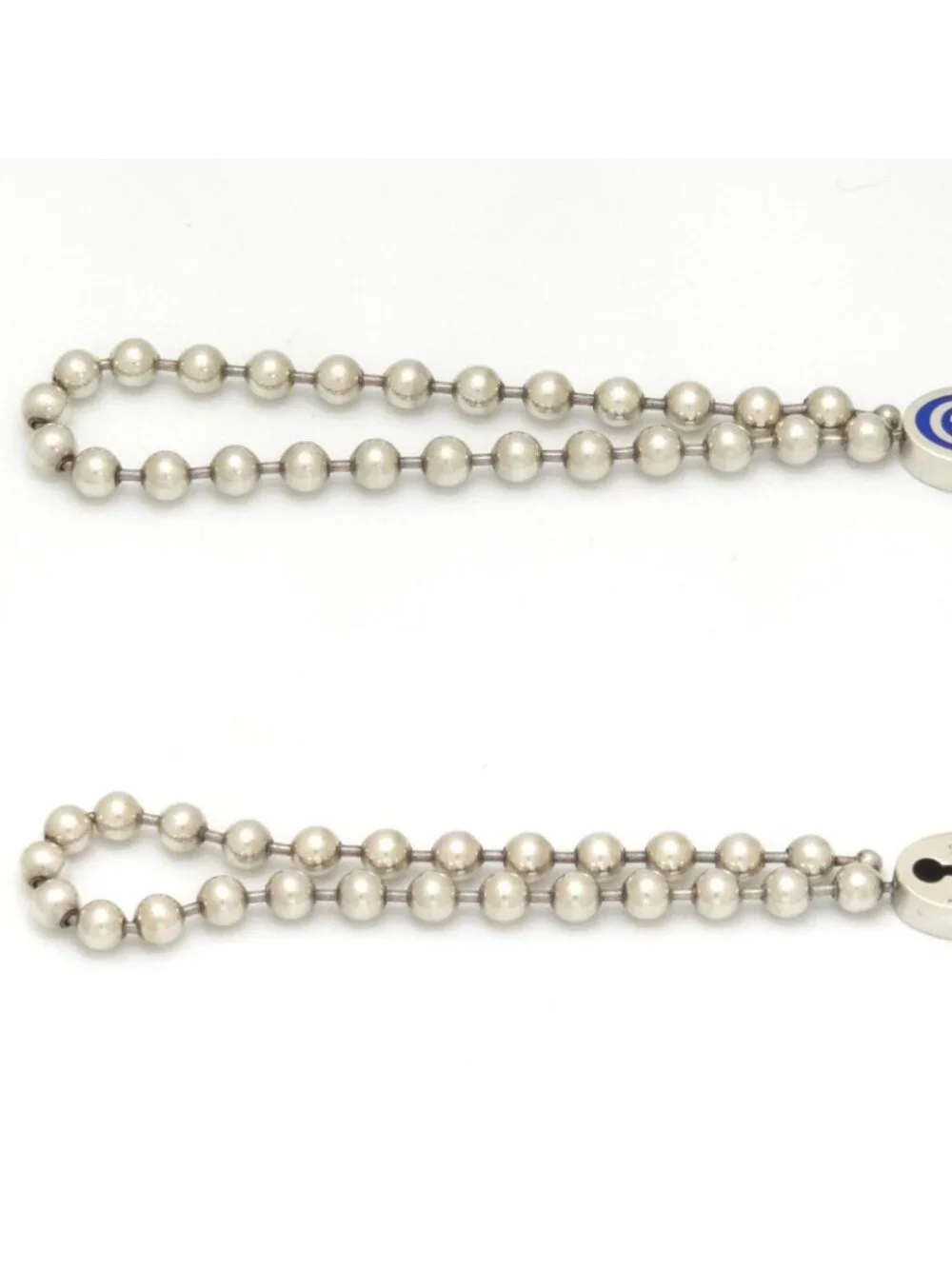 Gucci Interlocking Ball Chain Bracelet 18 17.7 Blue Color Enamel Sterling Silver